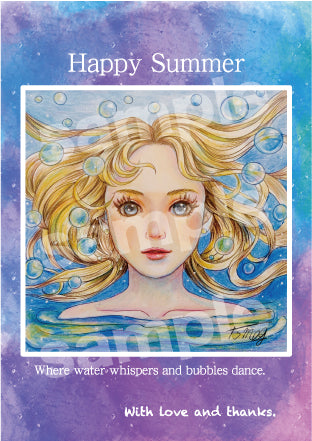 幻想的な泡と水と女の子