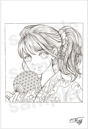 ハガキセット「浴衣姿の少女」