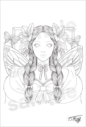 ハガキセット「蝶々の少女」