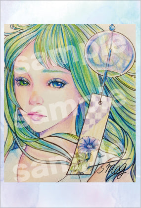 Postcard Set "Cool-Colored Summer Girl"