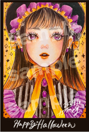 ハガキセット「ハロウィンゴシックな少女」