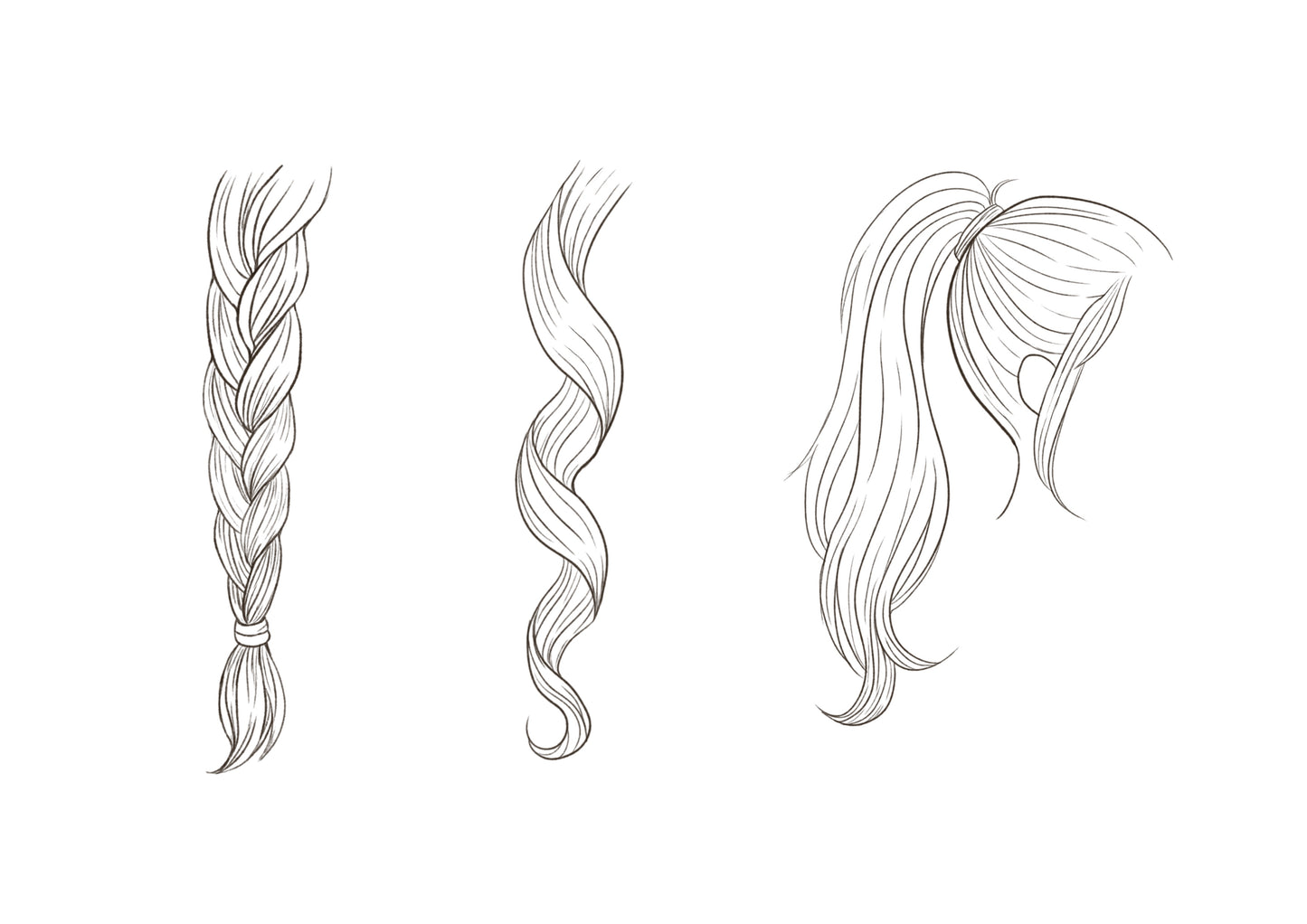 色々な髪型の塗り方（練習用）